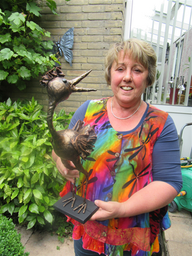 workshop 5 juli met Lia. En wát een leuke vogel heeft ze gemaakt !