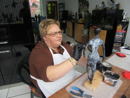 workshop 12 november 2016  Hilde, Colette en Marijke maken heel leuke en bijzondere beelden.