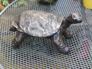 Misschien wordt het schild van de schildpad later nog beplakt met siersteentjes of iets dergelijks